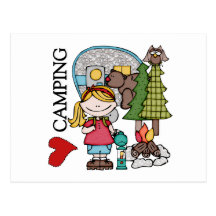 Camping d'amour de la fille I de cheveux blonds Cartes Postales