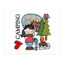 Camping d'amour de la fille I de cheveux noirs Carte Postale