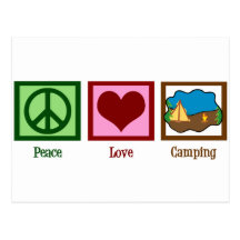 Camping d'amour de paix cartes postales
