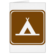 Camping Highway Sign Card