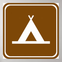 Camping Highway Sign Posters