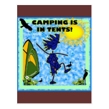 Camping Is In Tents Design Postcard