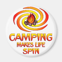Camping Spins Refrigerator Magnet