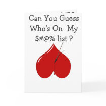 Can you guess who's on my ......list? cards