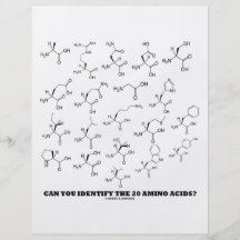 Can You Identify The 20 Amino Acids? (Chemistry) Custom Flyer
