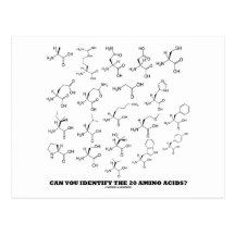 Can You Identify The 20 Amino Acids? (Chemistry) Postcard