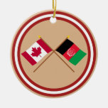 Canada and Afghanistan Crossed Flags Christmas Tree Ornament