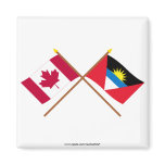 Canada and Antigua & Barbuda Crossed Flags Magnets