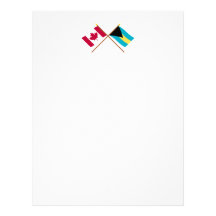 Canada and Bahamas Crossed Flags Custom Letterhead