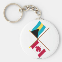 Canada and Bahamas Crossed Flags Key Chains