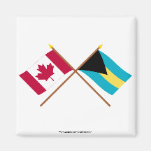 Canada and Bahamas Crossed Flags Refrigerator Magnets