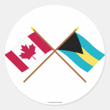 Canada and Bahamas Crossed Flags Sticker