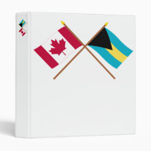Canada and Bahamas Crossed Flags Vinyl Binder