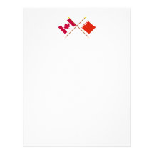 Canada and Bahrain Crossed Flags Customized Letterhead