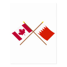 Canada and Bahrain Crossed Flags Post Card