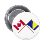 Canada and Bosnia & Herzegovina Crossed Flags Button