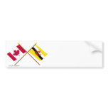 Canada and Brunei Crossed Flags Bumper Sticker