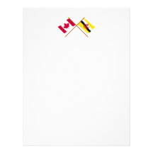 Canada and Brunei Crossed Flags Personalized Letterhead
