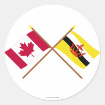 Canada and Brunei Crossed Flags Sticker