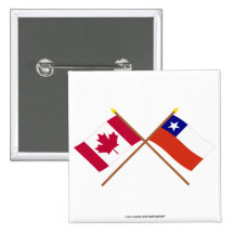 Canada and Chile Crossed Flags Buttons