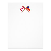 Canada and Chile Crossed Flags Personalized Letterhead