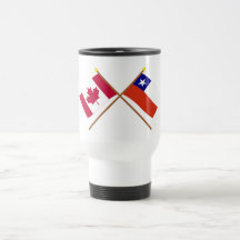 Canada and Chile Crossed Flags Mugs