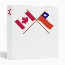 Canada and Chile Crossed Flags Vinyl Binders