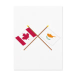 Canada and Cyprus Crossed Flags Postcard