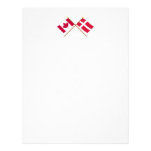 Canada and Denmark Crossed Flags Custom Letterhead