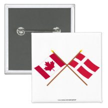 Canada and Denmark Crossed Flags Pins