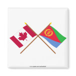 Canada and Eritrea Crossed Flags Fridge Magnets