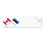 Canada and Estonia Crossed Flags Bumper Sticker