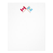 Canada and Guatemala Crossed Flags Letterhead Template