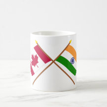 Canada and India Crossed Flags Coffee Mugs