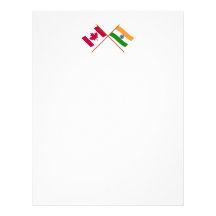 Canada and India Crossed Flags Letterhead