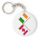 Canada and Ireland Crossed Flags Keychains