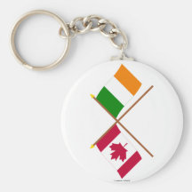 Canada and Ireland Crossed Flags Keychains