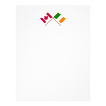 Canada and Ireland Crossed Flags Customized Letterhead