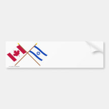 Canada and Israel Crossed Flags Bumper Stickers