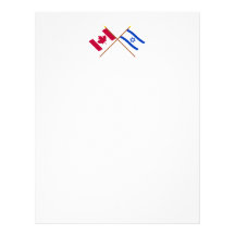 Canada and Israel Crossed Flags Customized Letterhead