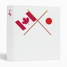 Canada and Japan Crossed Flags 3 Ring Binders