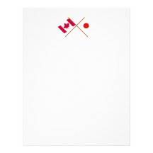 Canada and Japan Crossed Flags Customized Letterhead