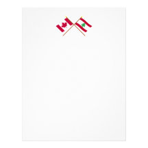 Canada and Lebanon Crossed Flags Customized Letterhead