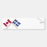 Canada and Martinique Crossed Flags Bumper Stickers