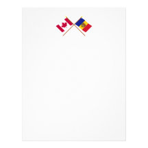 Canada and Moldova Crossed Flags Custom Letterhead