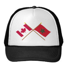 Canada and Morocco Crossed Flags Hat