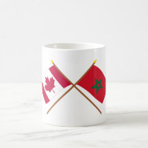 Canada and Morocco Crossed Flags Mug