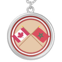 Canada and Morocco Crossed Flags Pendants