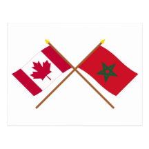 Canada and Morocco Crossed Flags Postcards