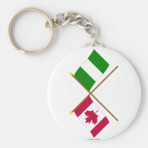 Canada and Nigeria Crossed Flags Keychains